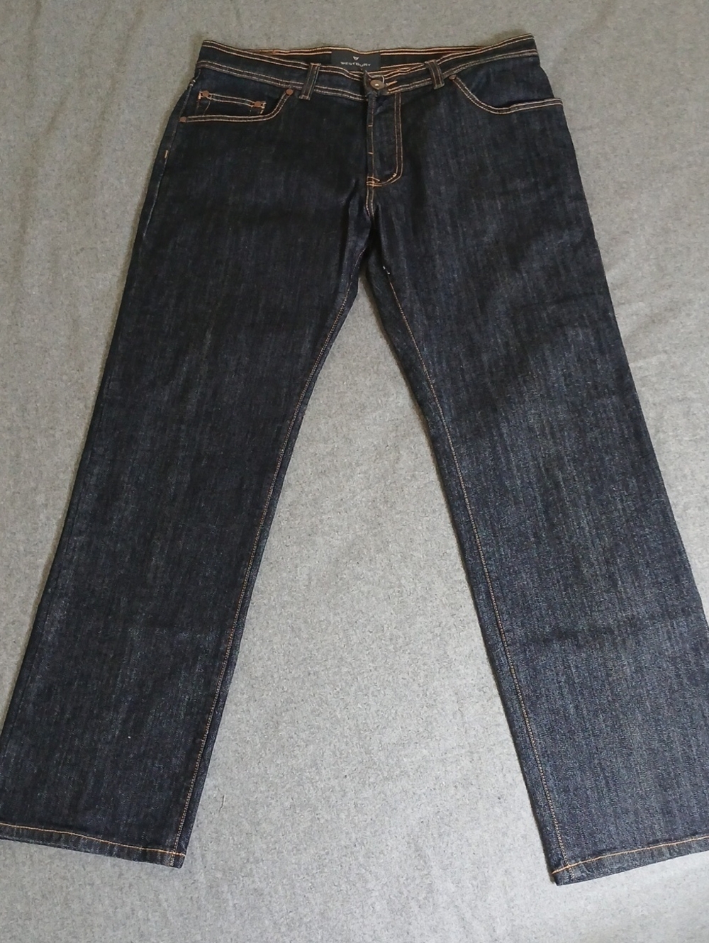 Westbury Men's Straight-Leg Dark Indigo Jeans - Timeless Fit 35x30.5